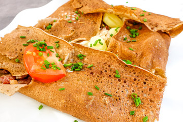 Homemade french buckwheat galette