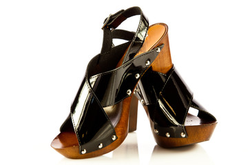 Naklejka premium High heel women shoes on white background