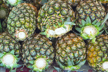 Fresh pineapple in the market.