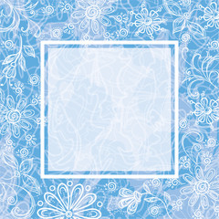 Floral background with the frame