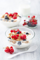 healthy breakfast with yogurt and granola
