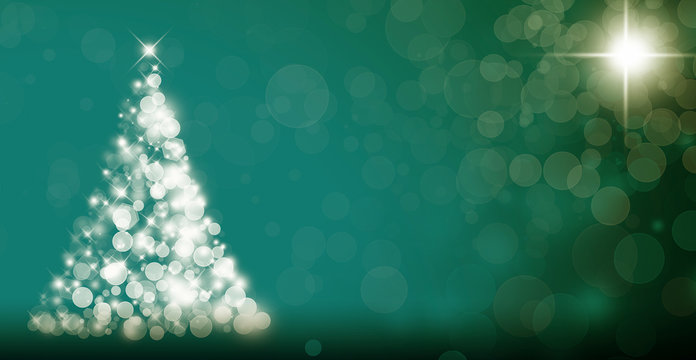Abstract Christmas tree on dark background