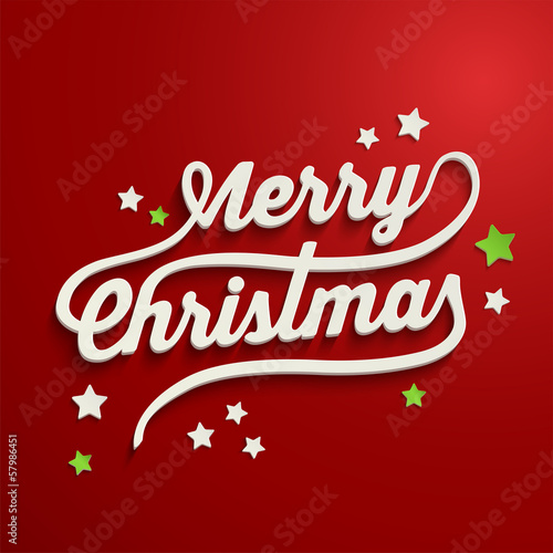 &quot;Merry Christmas white lettering over red background&quot; Stock image and