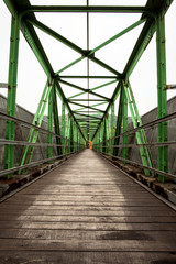 Fototapeta premium Footbridge with symmetrical metal structure