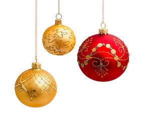 Perfect christmas balls isolated on white