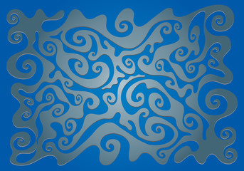 Fototapeta na wymiar Blue background carved .