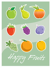 Happy Vector Fruits