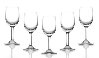 empty wine glass isolated