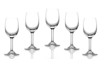 empty wine glass isolated