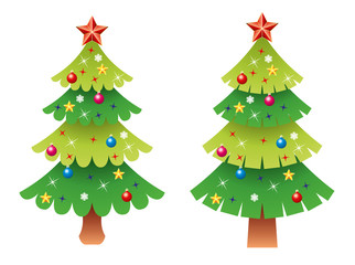 vector  christmas tree set