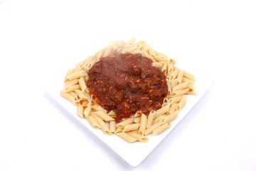 meatballs with penne pasta,