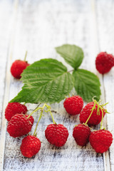 Raspberry, fruits - fresh raspberries from garden