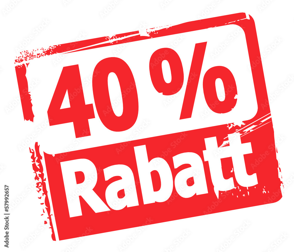 Sticker 40 % rabatt