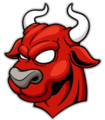 vector illustration Head Bull - Red Bull