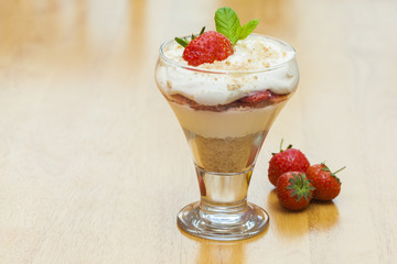 Strawberries and Cream Dessert Landscape format