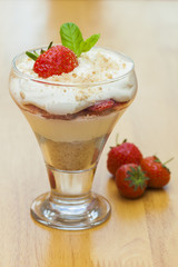 Strawberries and Cream Dessert Portrait format