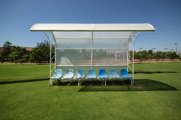 Papier Peint photo Lavable Foot Reserve and staff bench in sport stadium