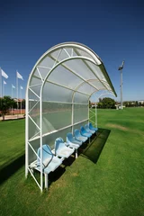Cercles muraux Foot Reserve and staff bench in sport stadium