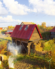 Rustic view on village in Southern Poland near Trzebnica town