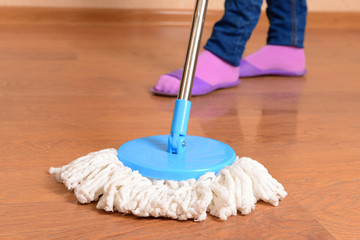 House cleaning with  mop