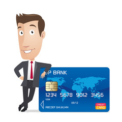 Businessman, manager - finance character - credit card