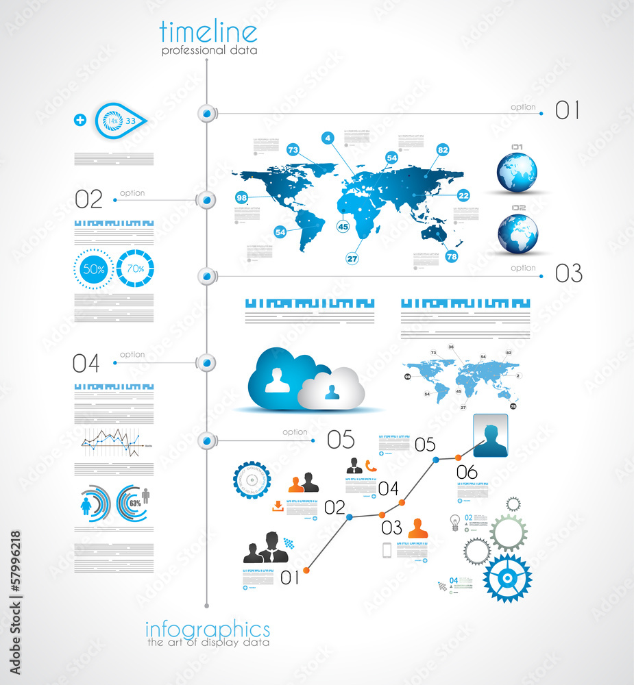 Aufkleber timeline to display your data with infographic elements