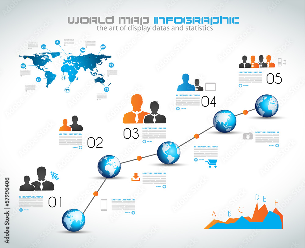 Poster timeline to display your data with infographic elements
