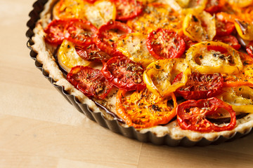 Quiche with tomato