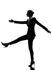 business woman walking marching silhouette