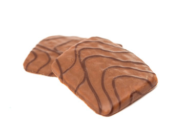 chocolate biscuits isolated