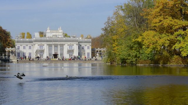 The Lazienki palace in Lazienki Krolewskie Park, Warsaw