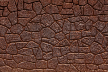 Wall made ​​of bricks color of rusty iron
