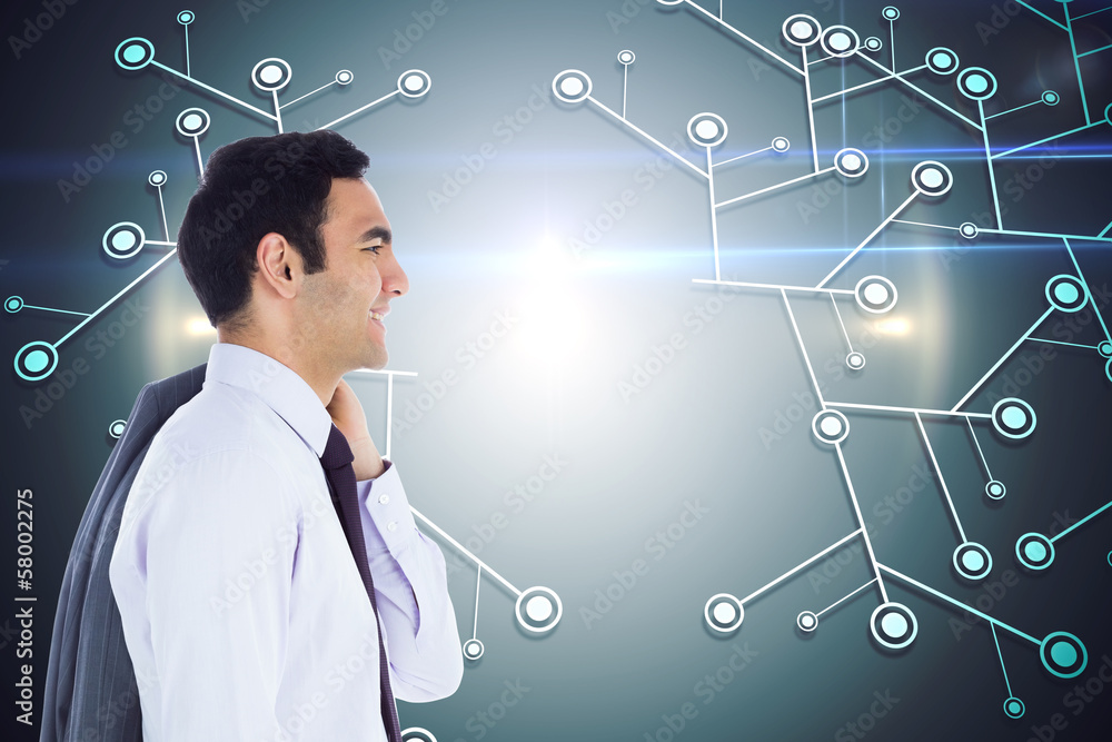 Poster composite image of smiling businessman standing