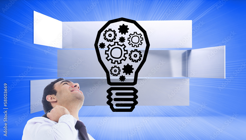 Poster composite image of smiling businessman standing