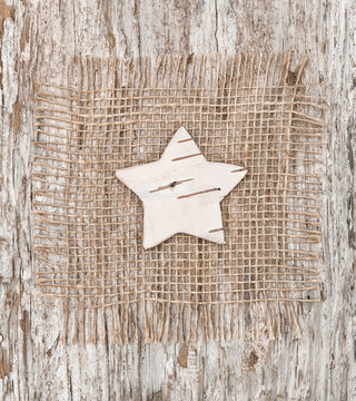 Star shape made of birch bark