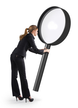 Holding Magnifying Lens Stock Photo - Download Image Now