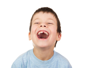 boy with a lost tooth laugh