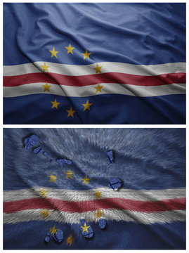 Cape Verde flag and map collage