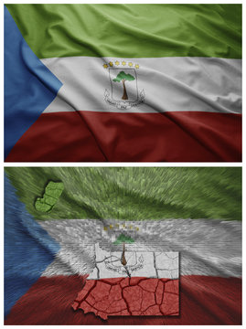Equatorial Guinea flag and map collage