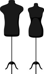 Male and female empty mannequin torso template - obrazy, fototapety, plakaty