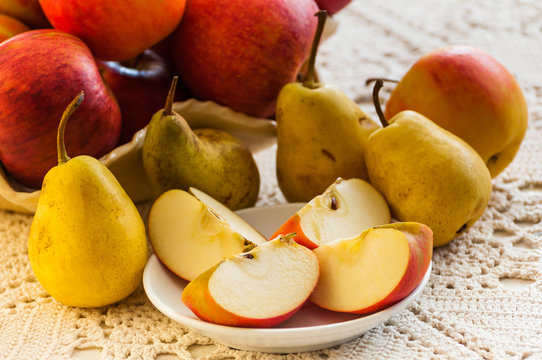 Fresh apples and pears
