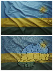 Rwanda flag and map collage