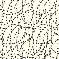 Seamless pattern with rings and lines. Vector