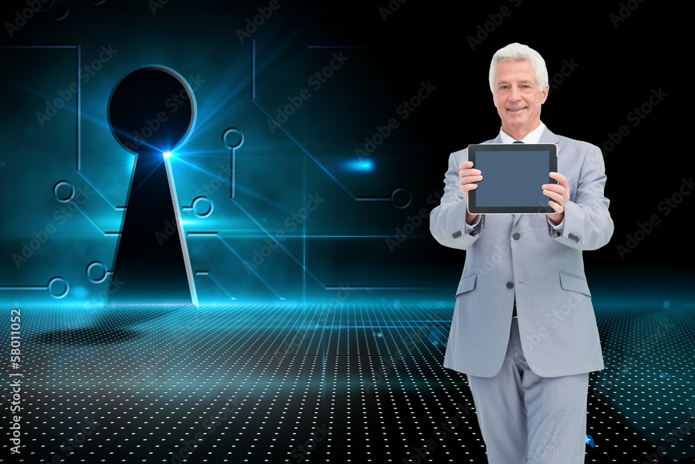 Poster composite image of boss showing a touch pad screen