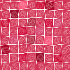 Seamless pattern with raspberries.