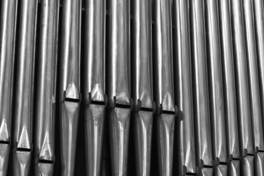 Organ Pipes Inside a Catholic Cathedral in Paris