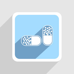 Vector blue icon on gray background. Eps10