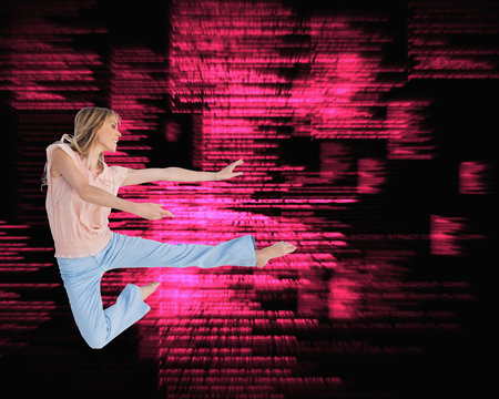 Composite image of woman doing dance pose - Powered by Adobe