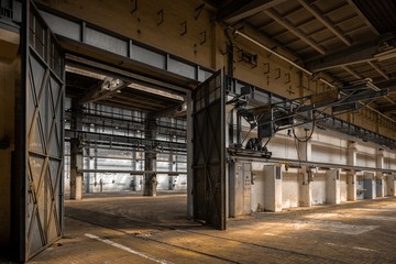 Industrial interior of an old factory