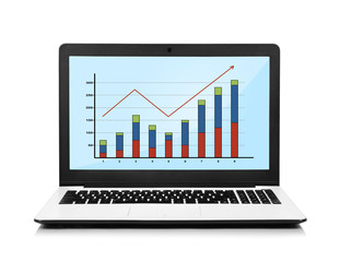 laptop with chart